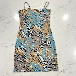 Chaser NEW Womens Small Adjustable Strap Pullover Stretch Bodycon Dress Tropical